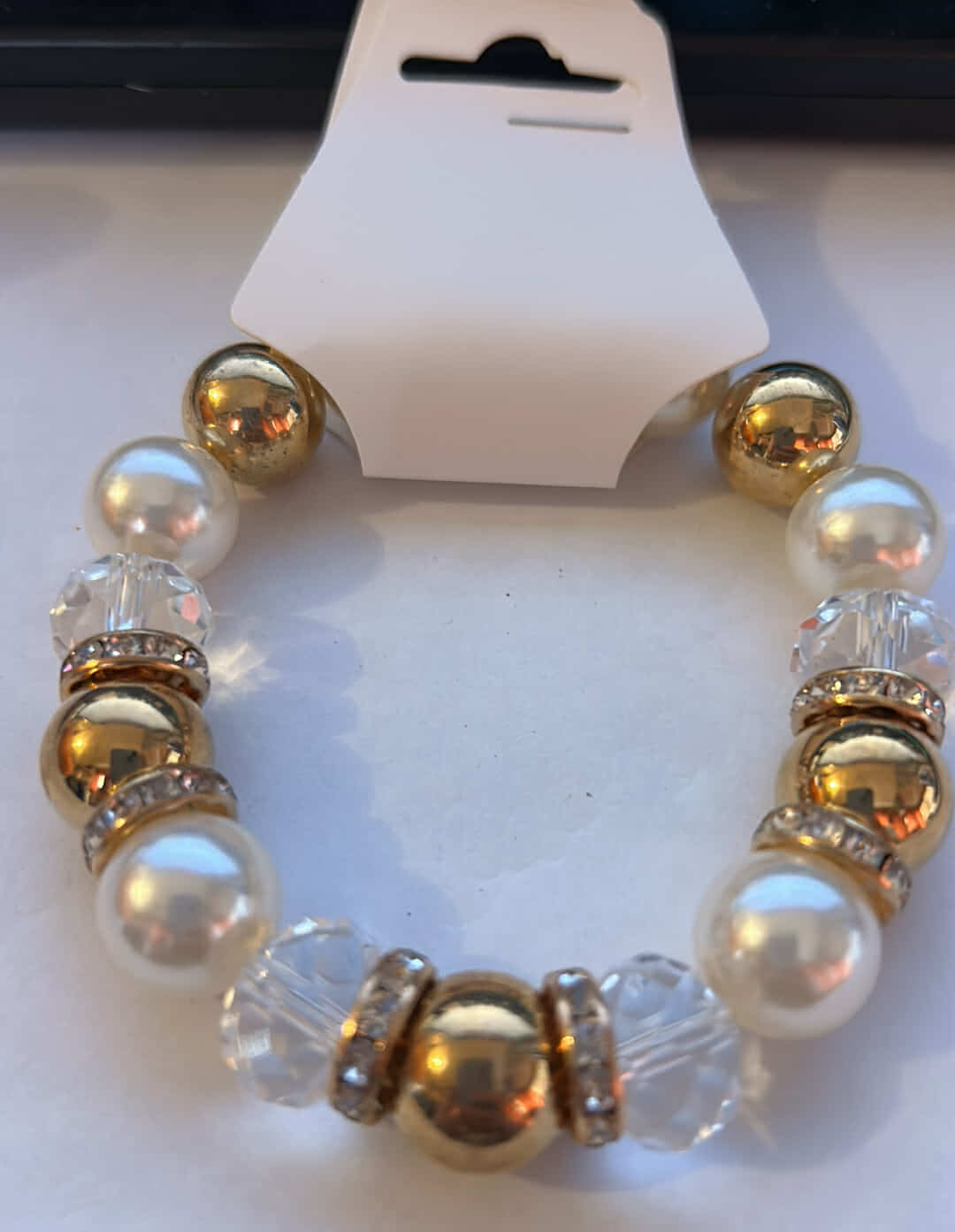 Gold and White Bracelet