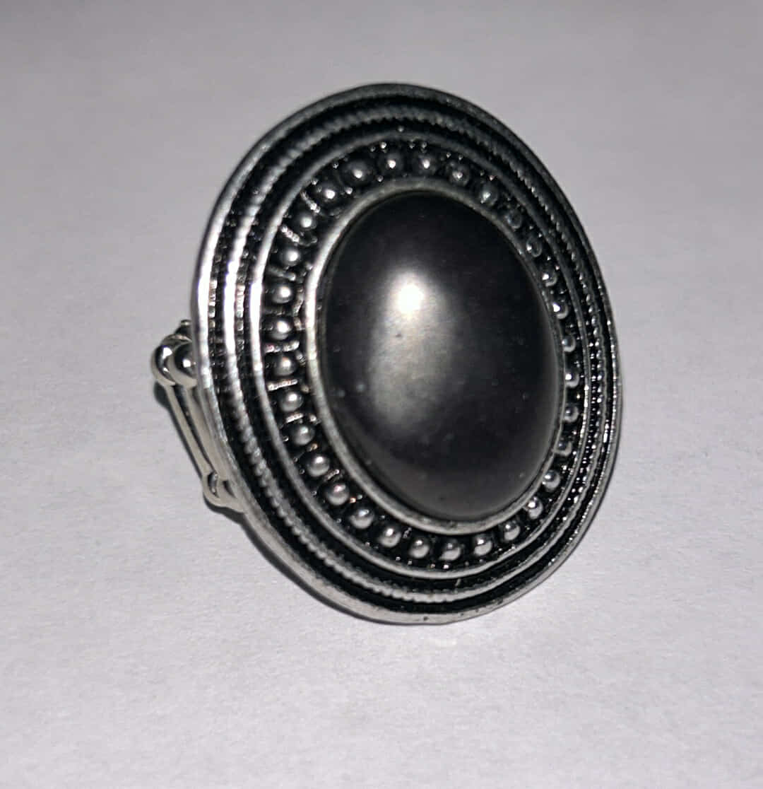 Silver & Black Stretch Ring