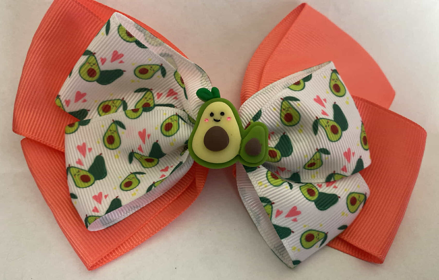 Peach Avocado Hair Bow