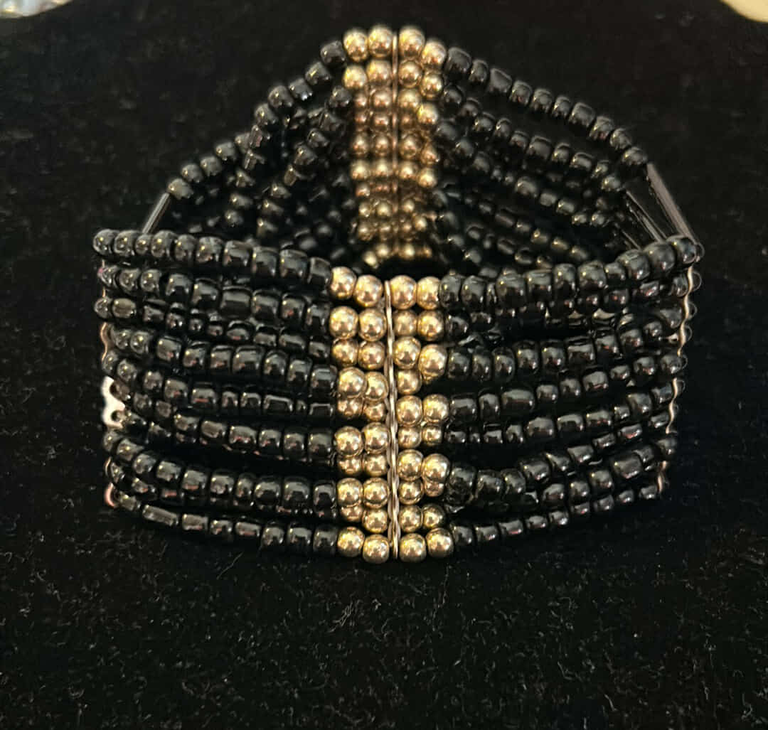 Black & Gold Beaded Bracelet