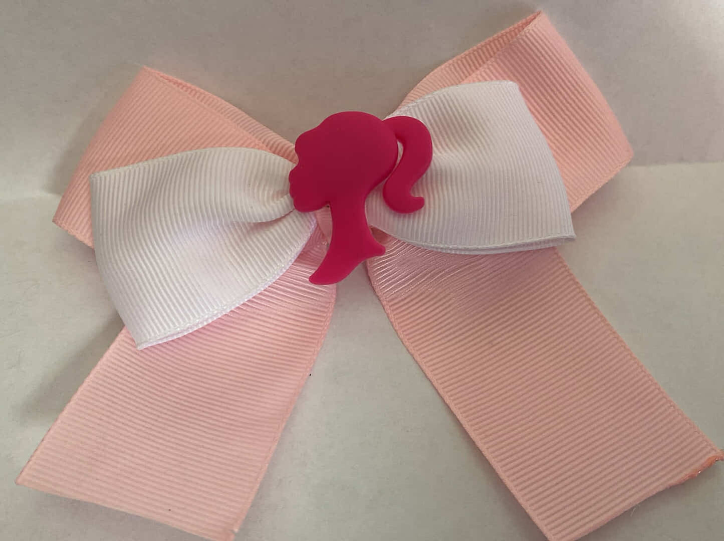 Pink & White Barbie Bow