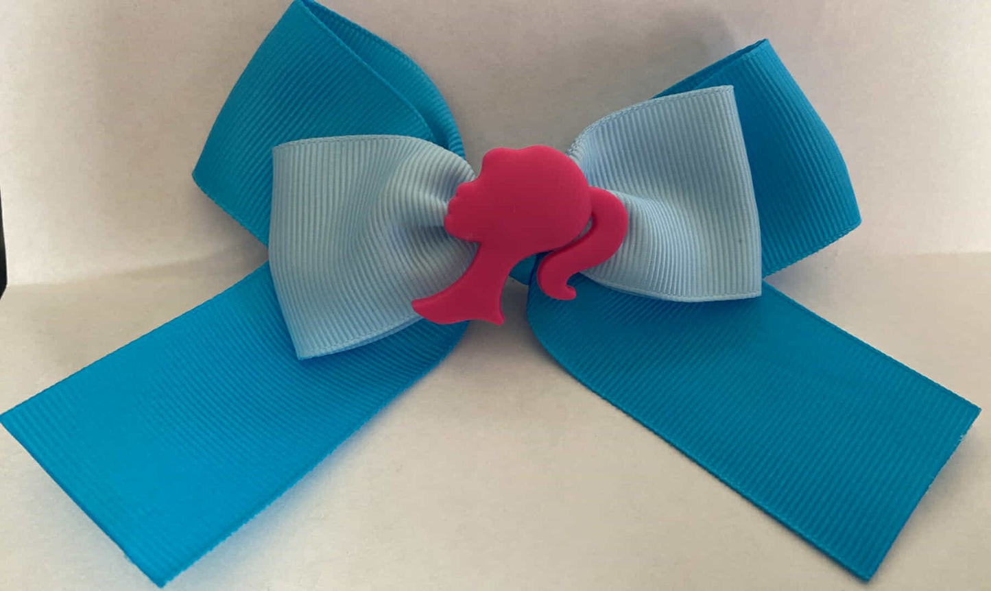Blue Barbie Bow