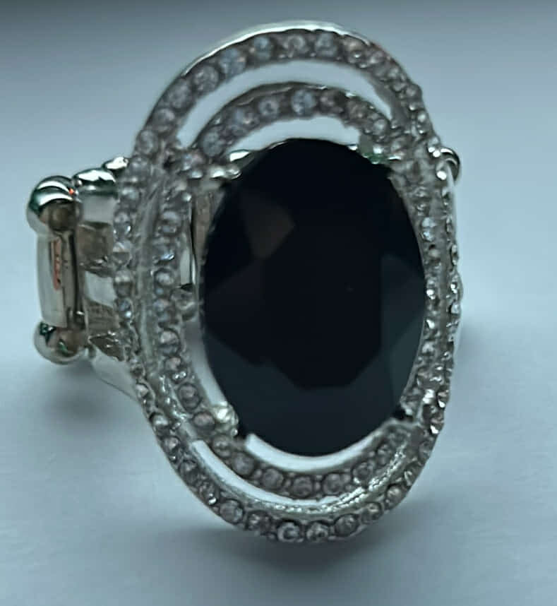 Silver & Black Stretch Ring