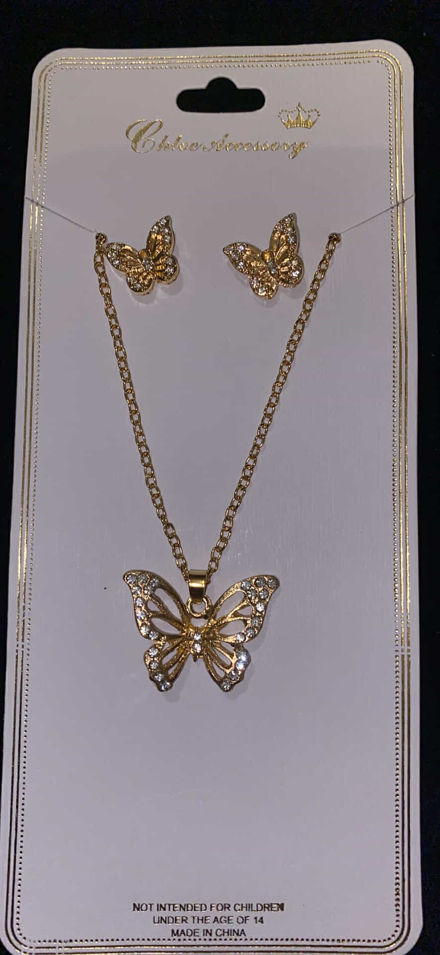 Gold Butterfly Necklace Set