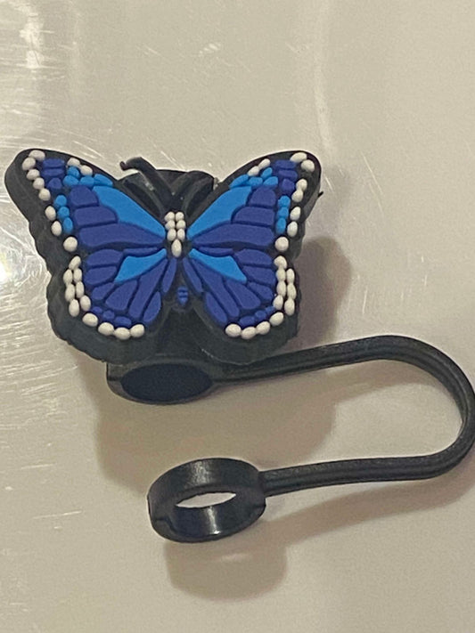 Blue Butterfly Straw Cover