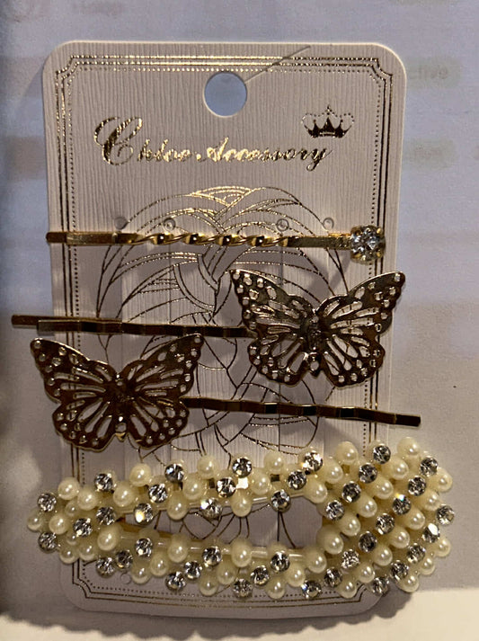 Gold Hair Clip Set