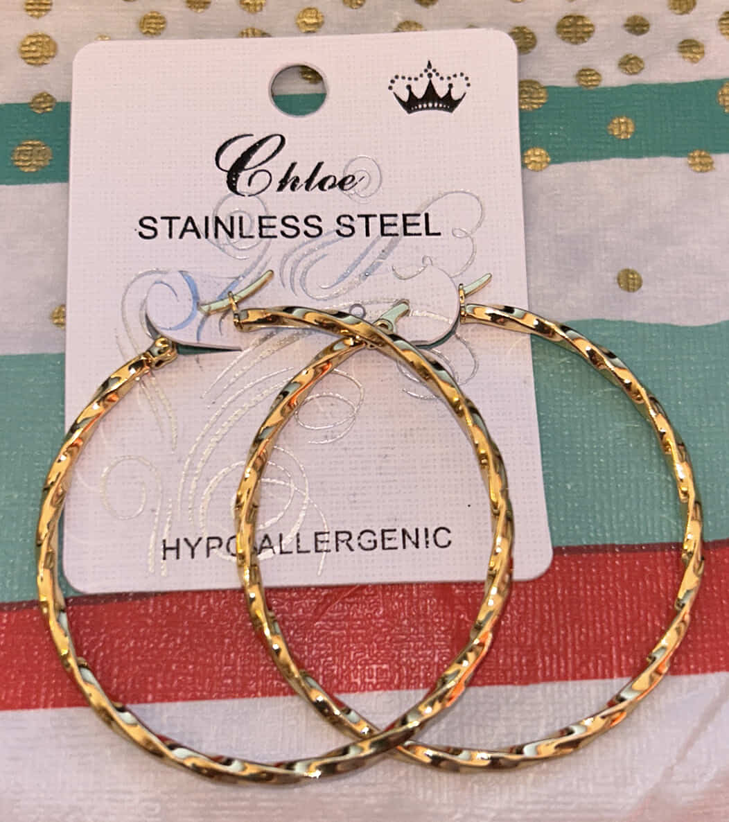 Big Gold Hypo Allergenic Hoop Earring