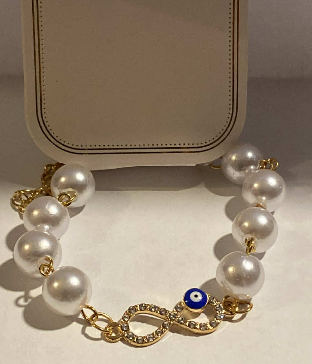 White Pearl Infinity Bracelet
