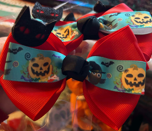 Red Halloween Hair Bow