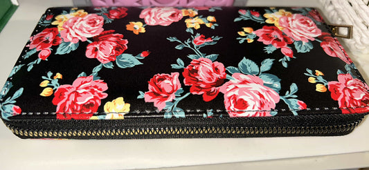 Black Flower Wallet